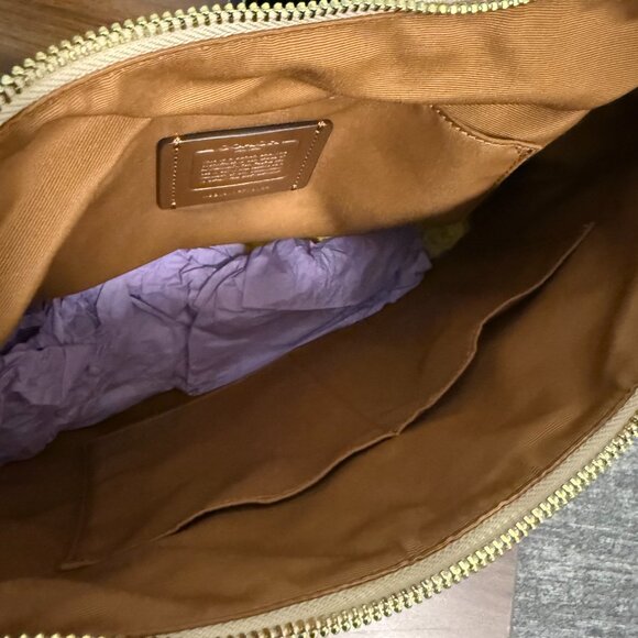 COACH-Like New Varsity Stripe Cream/Khaki Pink Purse/Shoulder Bag - Picture 12 of 12